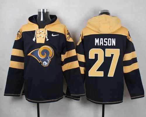 St. Louis Rams #27 Tre Mason Navy Blue Player Stitched Pullover NFL Hoodie