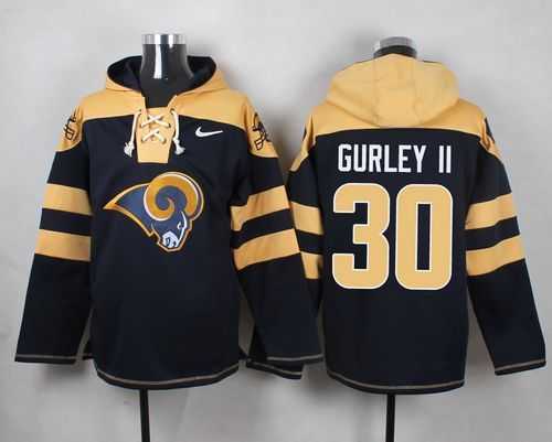 St. Louis Rams #30 Todd Gurley II Navy Blue Player Stitched Pullover NFL Hoodie