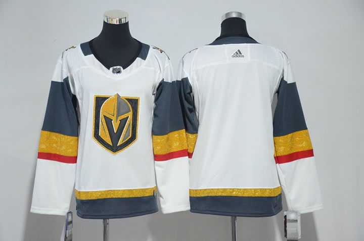 Women Vegas Golden Knights Blank White Adidas Stitched Jersey