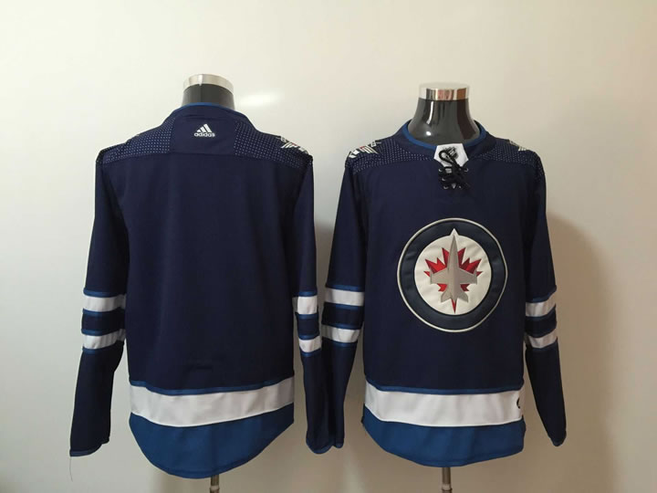 Customized Men's Winnipeg Jets Navy Adidas Stitched NHL Jersey