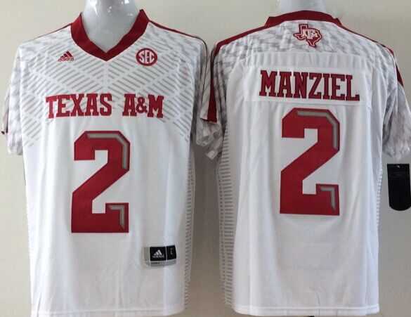 Texas A&M Aggies #2 Johnny Manziel White College Football Jersey