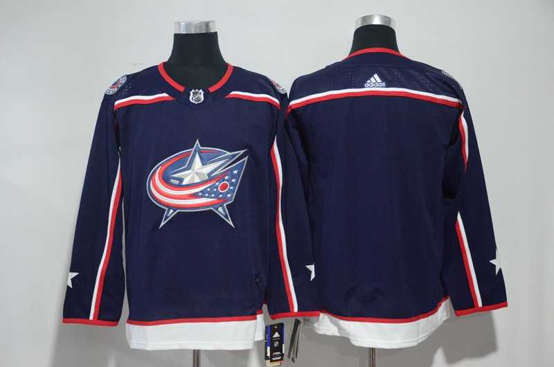 Customized Men's Blue Jackets Any Name & Number Navy Adidas Stitched Jersey