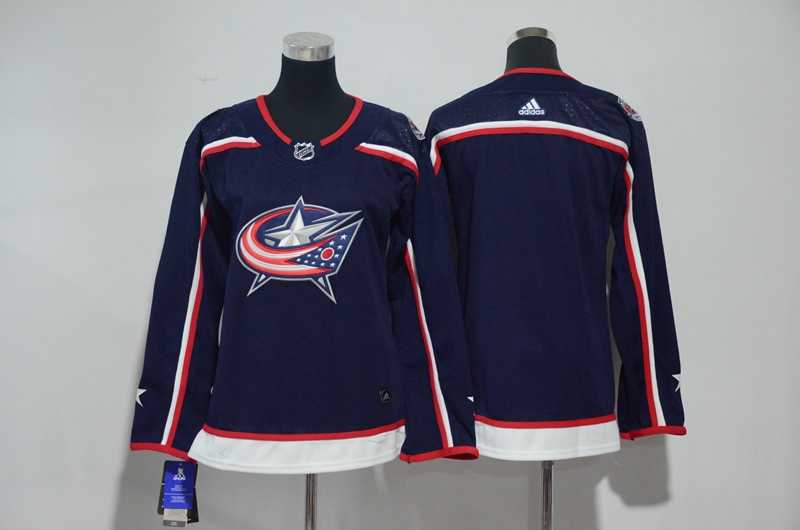 Customized Women Blue Jackets Any Name & Number Navy Adidas Stitched Jersey