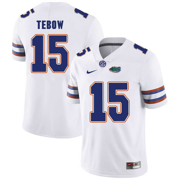 Florida Gators #15 Tim Tebow White College Football Jersey