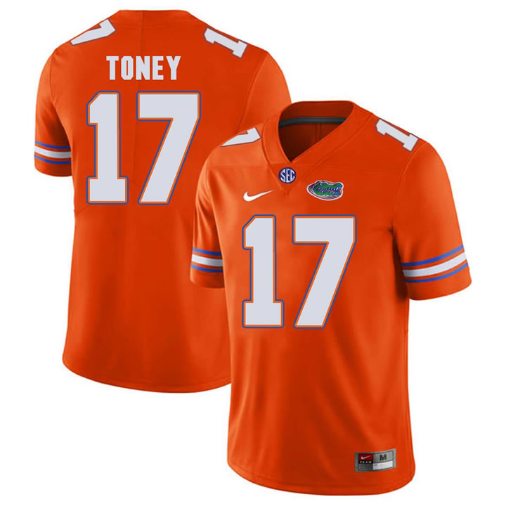 Florida Gators #17 Kadarius Toney Orange College Football Jersey