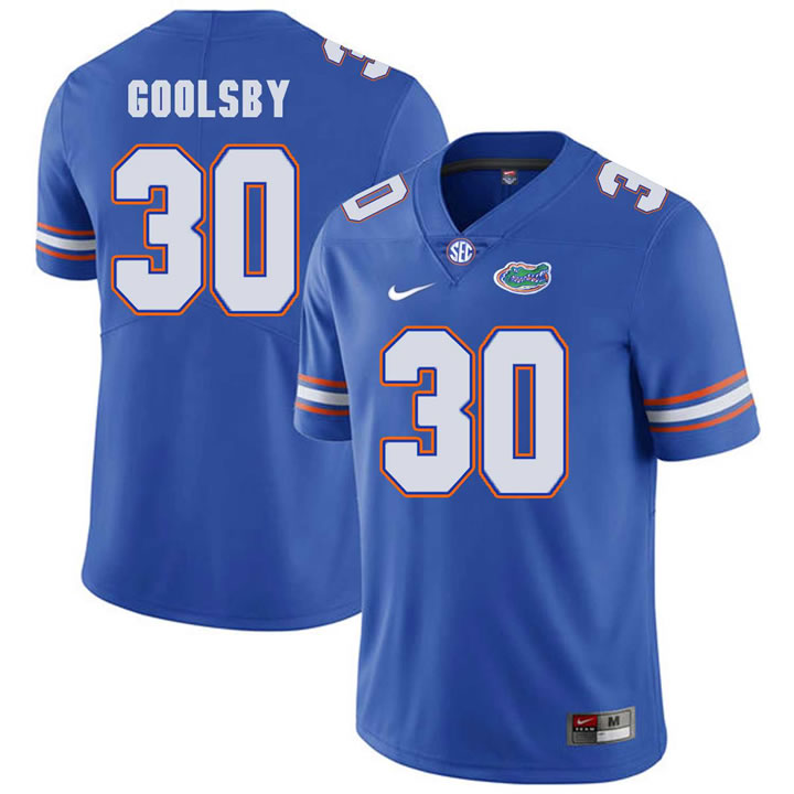 Florida Gators #30 DeAndre Goolsby Blue College Football Jersey