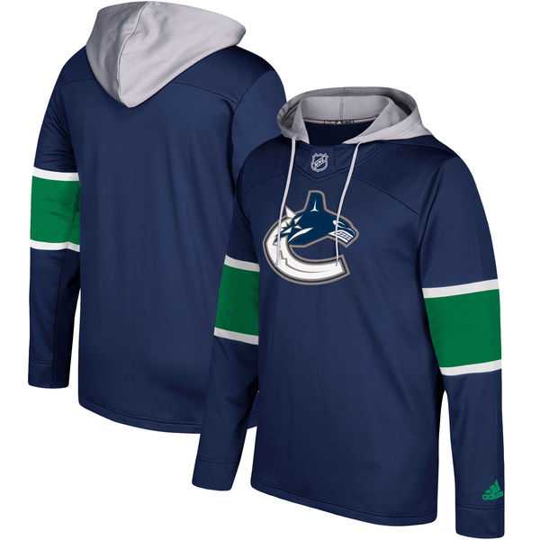 Men's Vancouver Canucks Adidas Navy Silver Jersey Pullover Hoodie