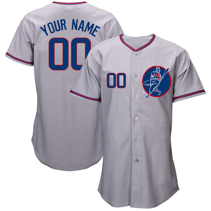 Chicago Cubs Gray Men's Customized New Design Jersey