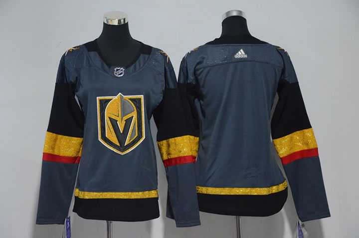 Customized Women Vegas Golden Knights Any Name & Number Gray Adidas Stitched Jersey
