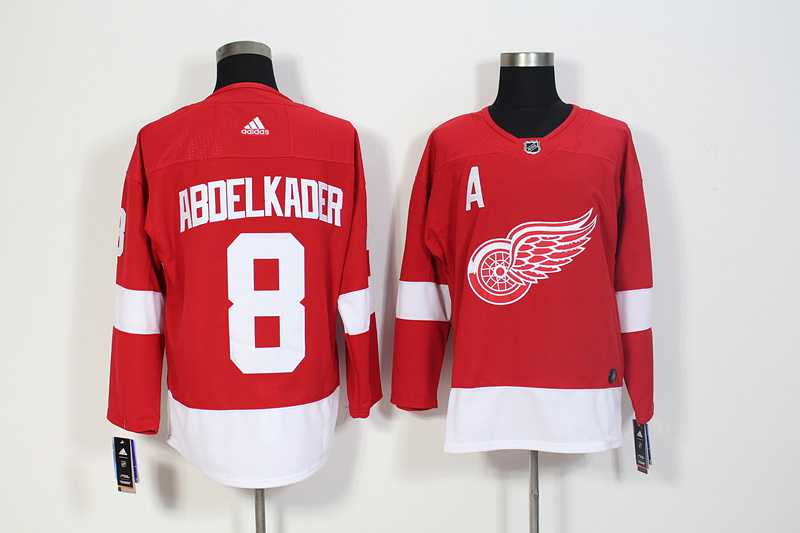 Detroit Red Wings #8 Justin Abdelkader Red Adidas Stitched Jersey