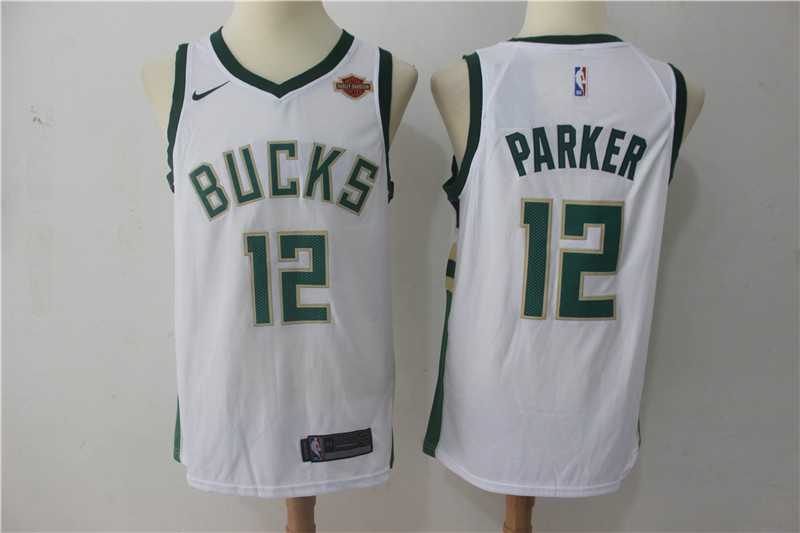 Nike Milwaukee Bucks #12 Jabari Parker White Swingman Stitched NBA Jersey