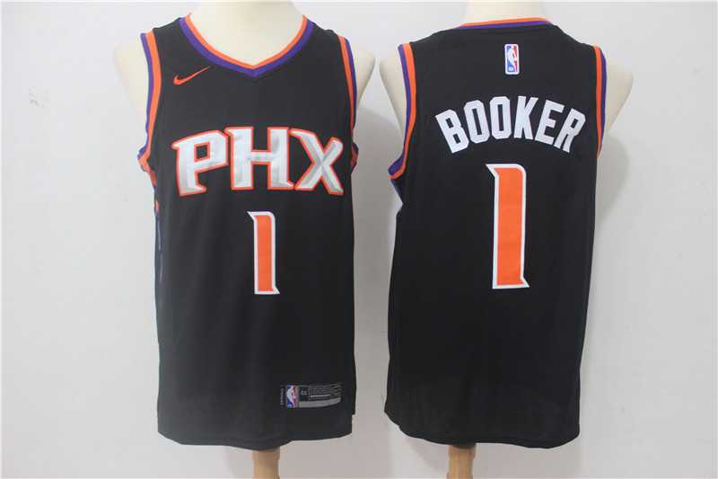 Nike Phoenix Suns #1 Devin Booker Black Swingman Stitched NBA Jersey