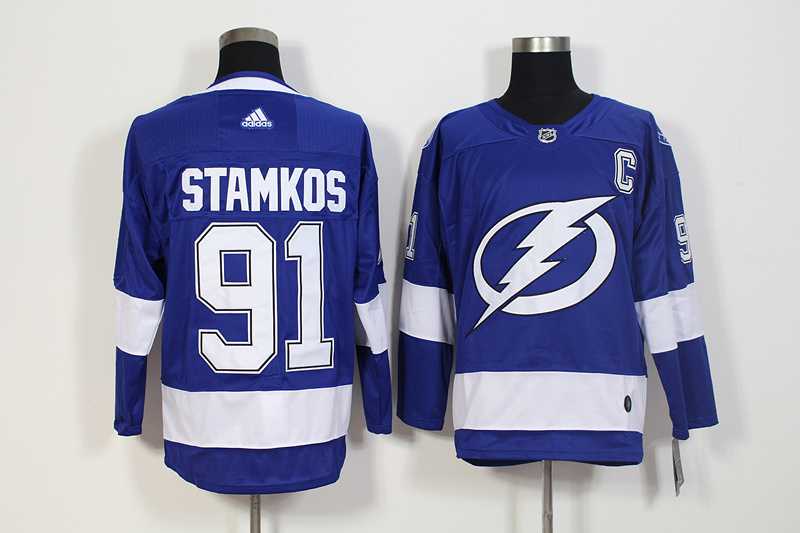 Tampa Bay Lightning #91 Steven Stamkos Blue Adidas Stitched Jersey
