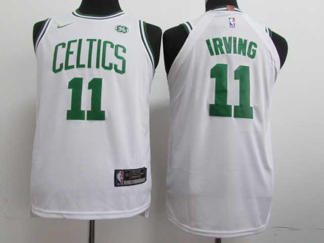 Youth Nike Boston Celtics #11 Kyrie Irving White Authentic Stitched NBA Jersey