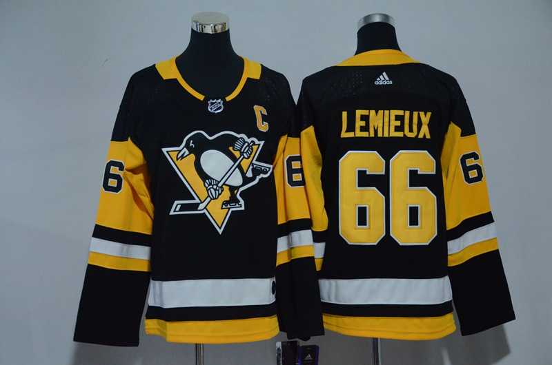 Youth Pittsburgh Penguins #66 Mario Lemieux Black Adidas Jersey