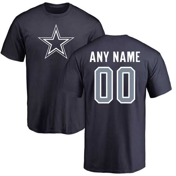 Customized Dallas Cowboys Navy Blue Design Your Own Navy Blue Men's Short Sleeve Fitted T-Shirt