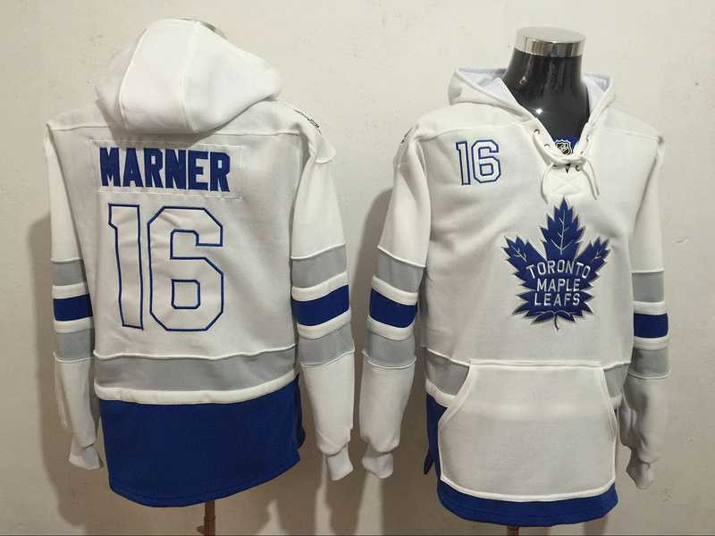 Toronto Maple Leafs #16 Mitchell Marner White Name & Number Pullover Stitched NHL Hoodie