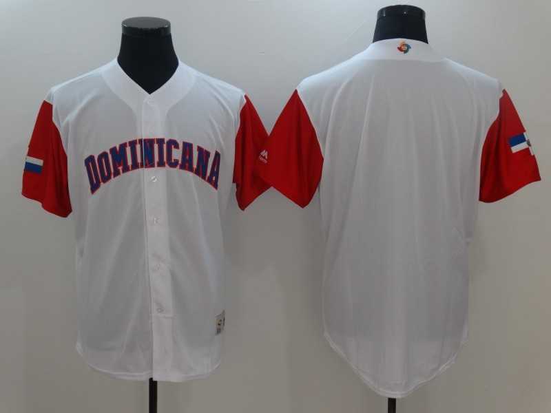 Men's Dominican Republic Baseball Majestic White 2017 World Baseball Classic Team Stitched Jersey