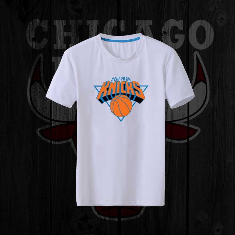 Men's Knicks Fresh Logo White Short Sleeve T-Shirt FengYun
