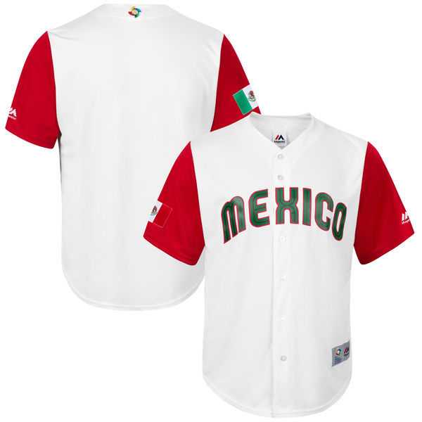 Men's Mexico Baseball Majestic White 2017 World Baseball Classic Stitched Jersey