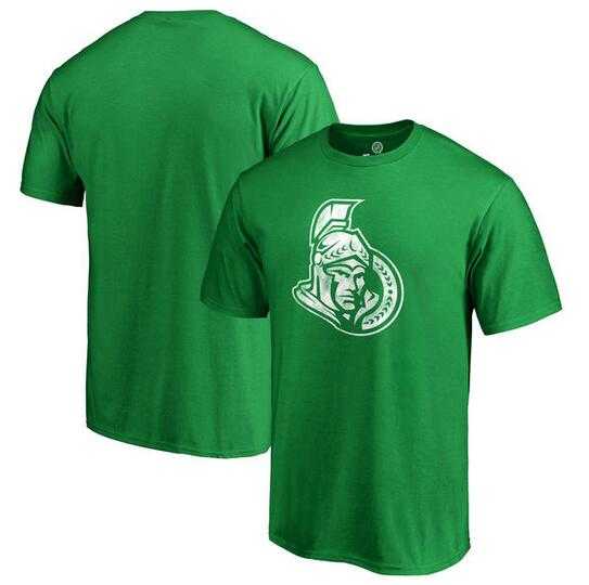 Men's Ottawa Senators Fanatics Branded St. Patrick's Day White Logo T-Shirt Kelly Green FengYun