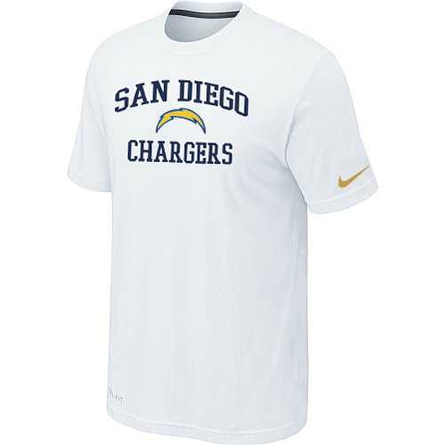 Men's San Diego Chargers Team Logo White Nike Short Sleeve T-Shirt FengYun
