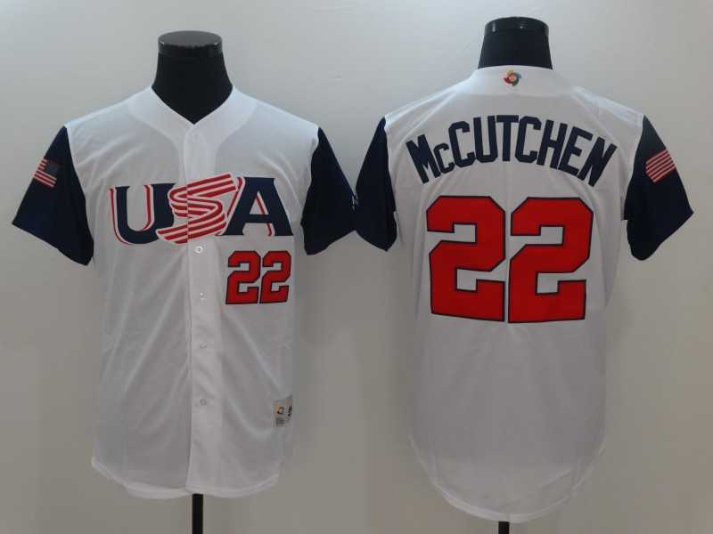 Men's USA Baseball #22 Andrew McCutchen White 2017 World Baseball Classic Stitched Jersey