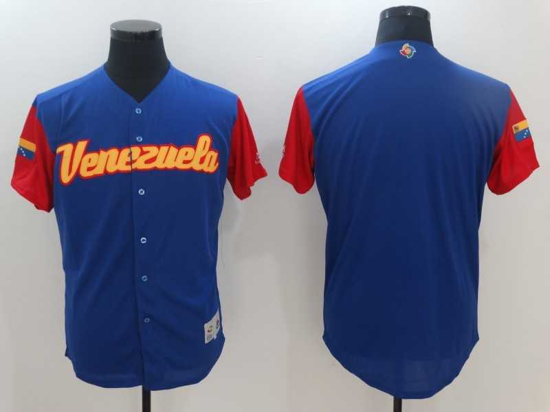 Men's Venezuela Baseball Majestic Royal 2017 World Baseball Classic Team Stitched Jersey