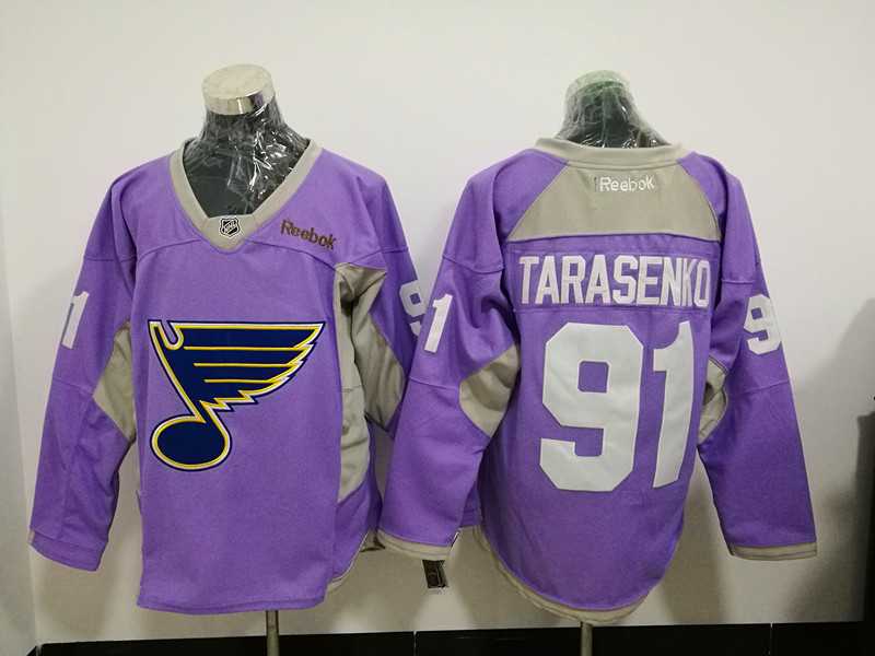 St. Louis Blues #91 Vladimir Tarasenko Purple Hockey Fights Cancer Night Reebok Stitched Jersey