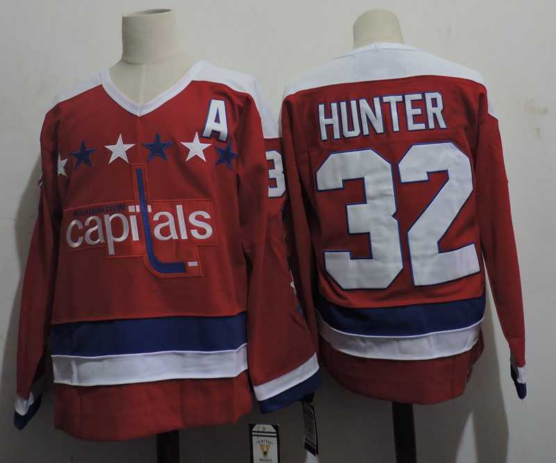 Washington Capitals #32 Dale Hunter Red CCM Throwback Stitched NHL Jersey