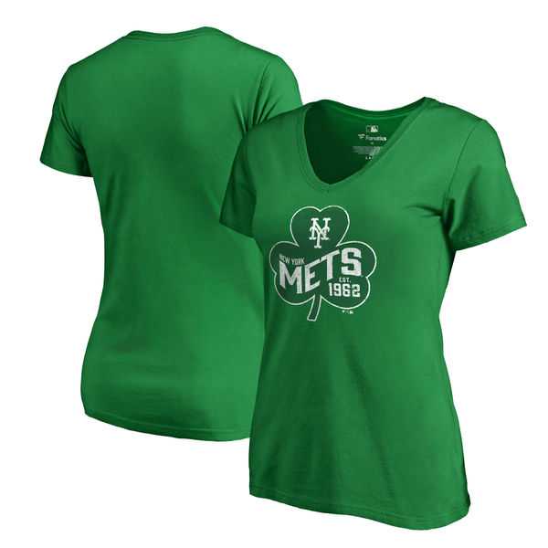 Women New York Mets Fanatics Branded Kelly Green Plus Sizes St. Patrick's Day Paddy's Pride T-Shirt