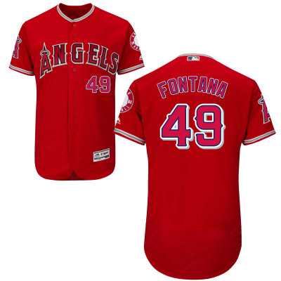Youth Los Angeles Angels of Anaheim #49 Nolan Fontana Red Home Cool Base Stitched Jersey JiaSu