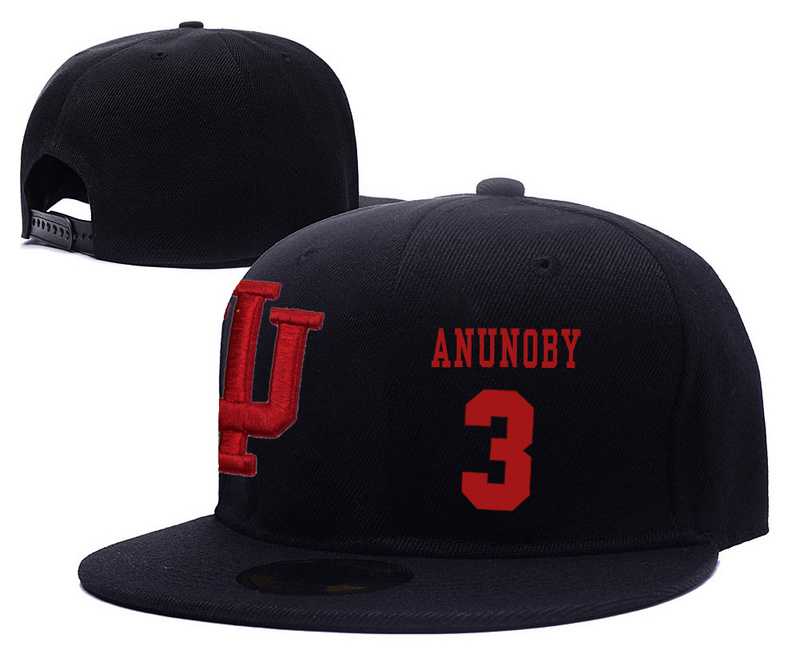 Indiana Hoosiers #3 OG Anunoby Black College Basketball Adjustable Hat
