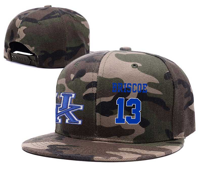 Kentucky Wildcats #13 Isaiah Briscoe Camo College Basketball Adjustable Hat
