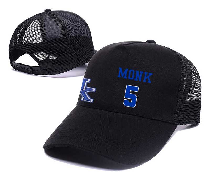 Kentucky Wildcats #5 Malik Monk Black College Basketball Adjustable Mesh Hat