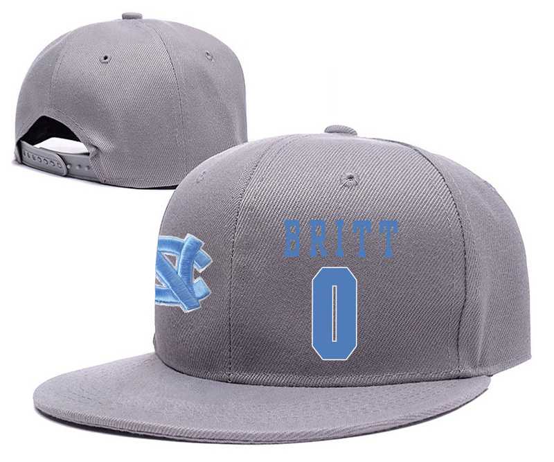 North Carolina Tar Heels #0 Nate Britt Gray College Basketball Adjustable Hat