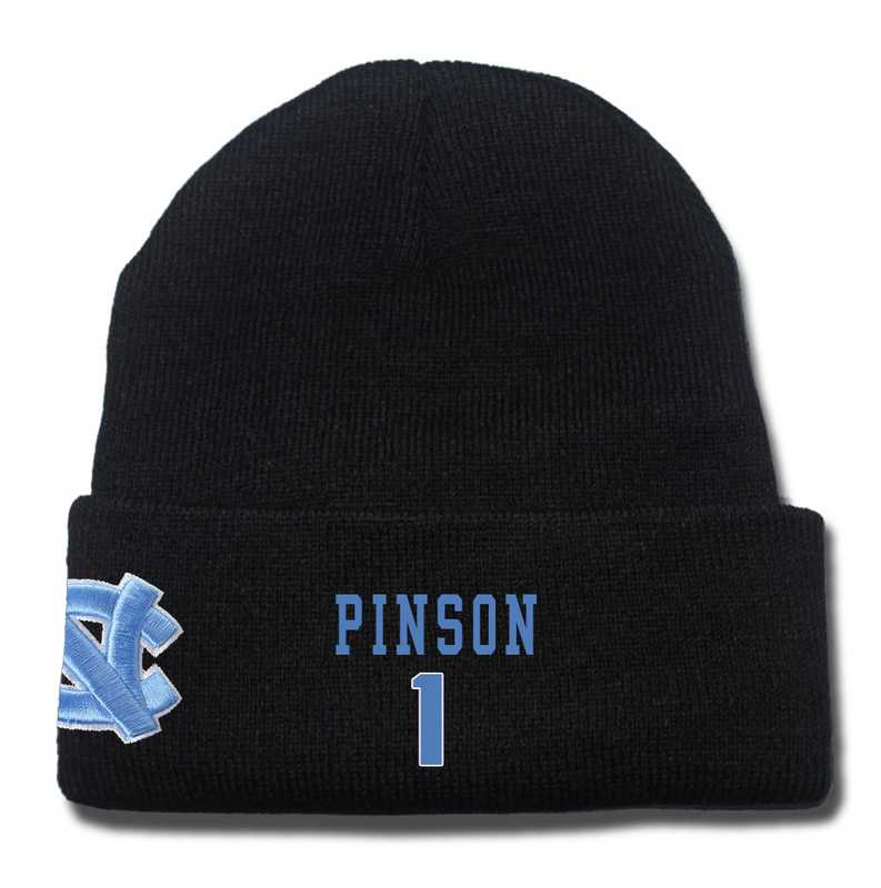 North Carolina Tar Heels #1 Theo Pinson Black College Basketball Knit Hat