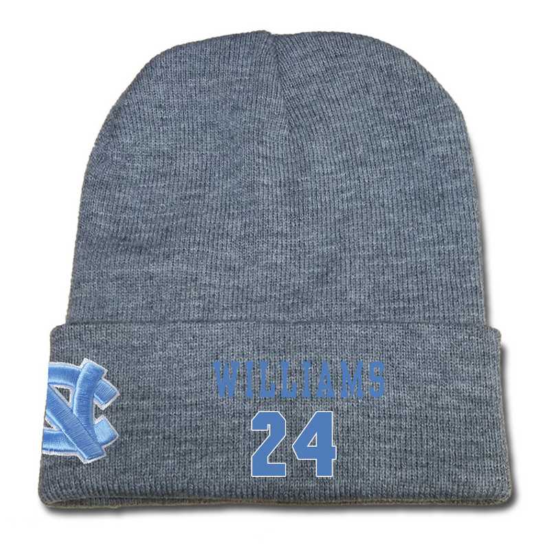 North Carolina Tar Heels #24 Kenny Williams Gray College Basketball Knit Hat