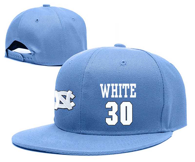 North Carolina Tar Heels #30 Stilman White Blue College Basketball Adjustable Hat