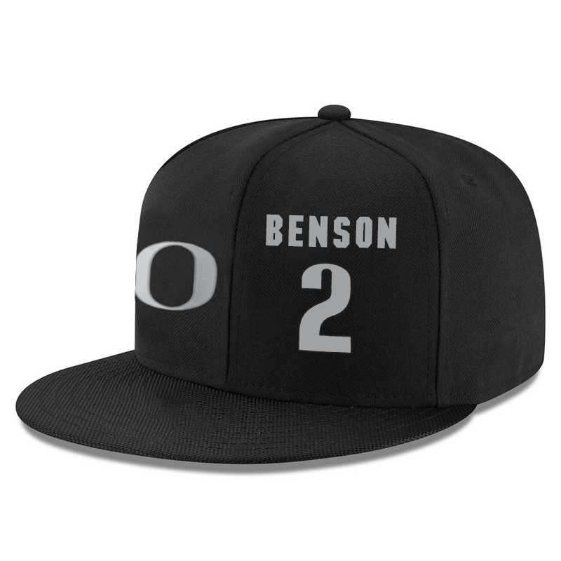 Oregon Ducks #2 Casey Benson Black College Basketball Adjustable Hat