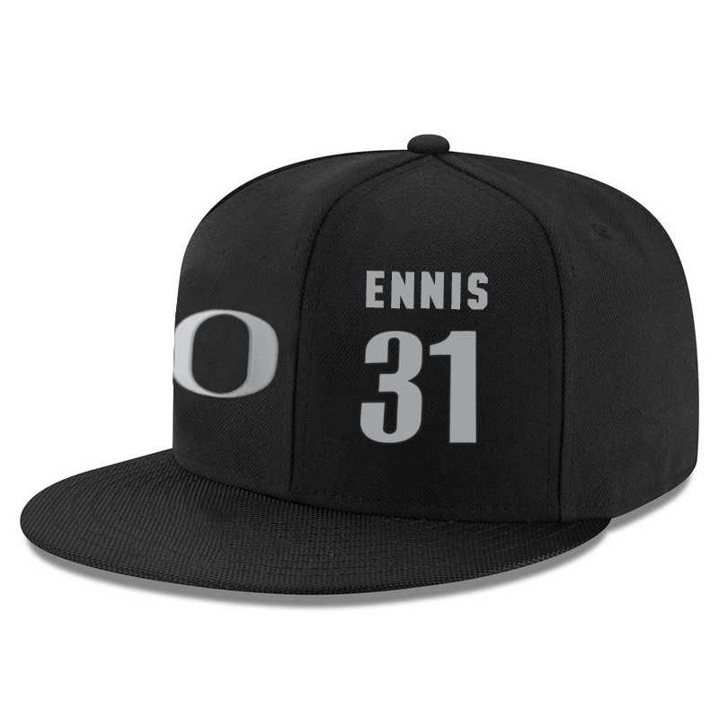 Oregon Ducks #31 Dylan Ennis Black College Basketball Adjustable Hat