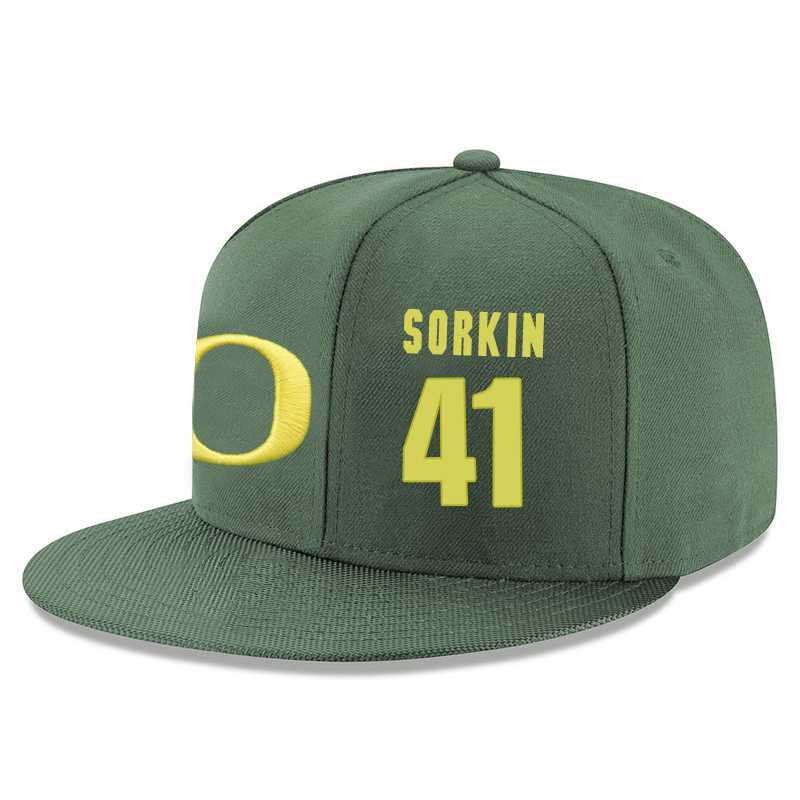 Oregon Ducks #41 Roman Sorkin Green College Basketball Adjustable Hat