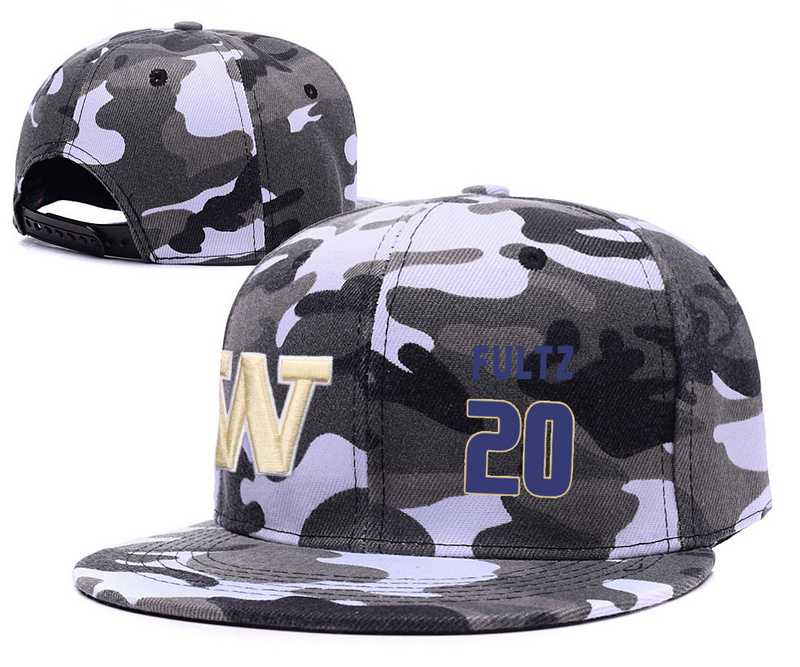 Washington Huskies #20 Markelle Fultz Gray Camo College Basketball Adjustable Hat