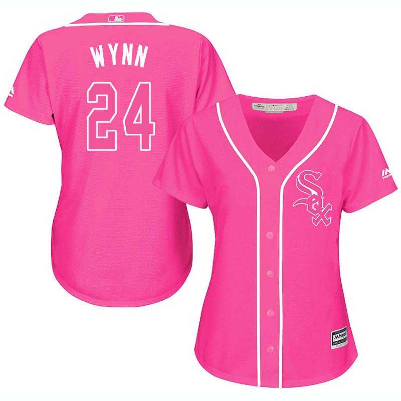 Glued Women's Chicago White Sox #24 Early Wynn Pink New Cool Base Jersey WEM
