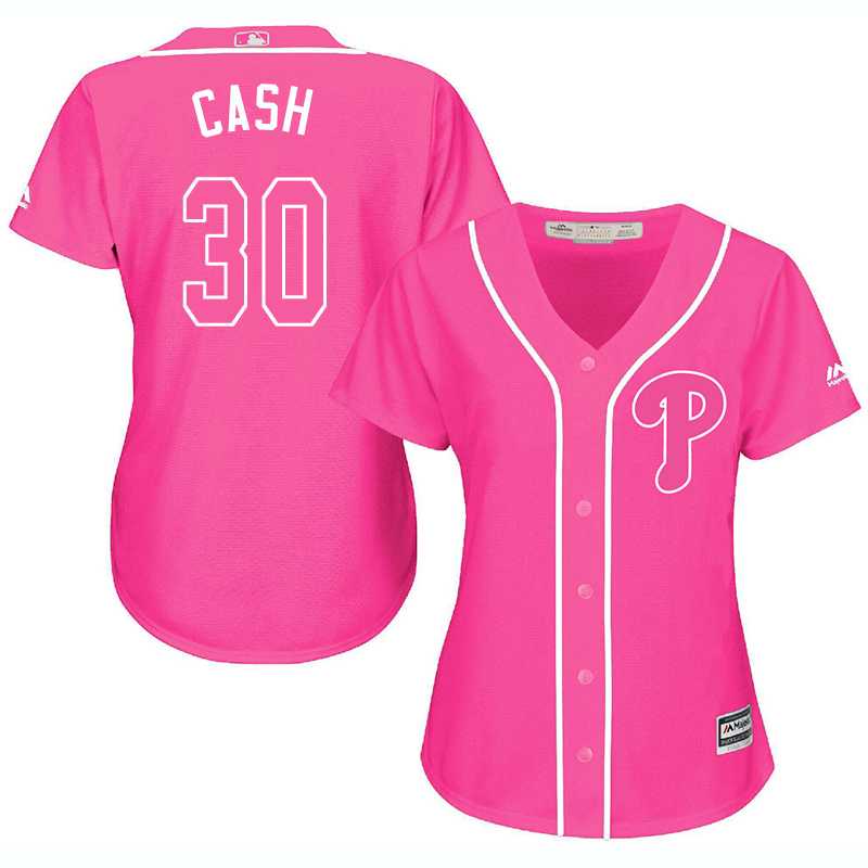 Glued Women's Philadelphia Phillies #30 Dave Cash Pink New Cool Base Jersey WEM