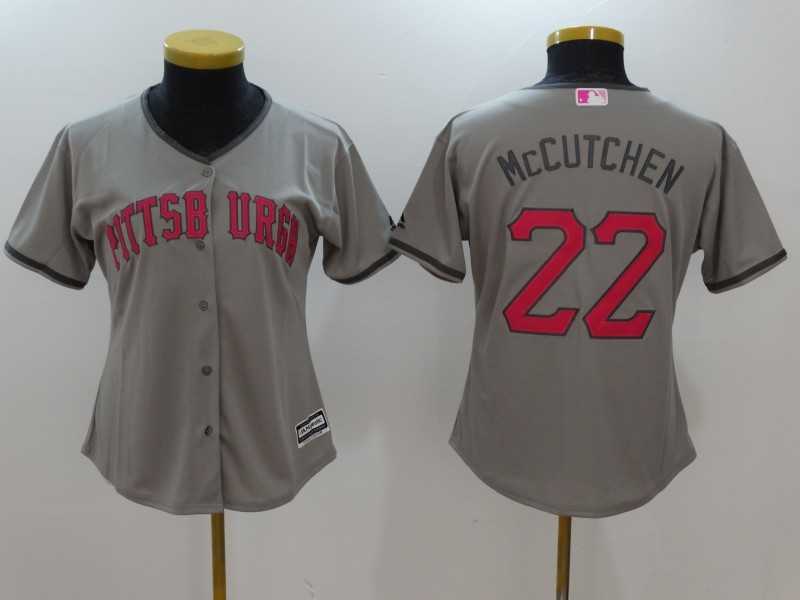 Women Pittsburgh Pirates #22 Andrew McCutchen Gray Mother's Day New Cool Base Jersey
