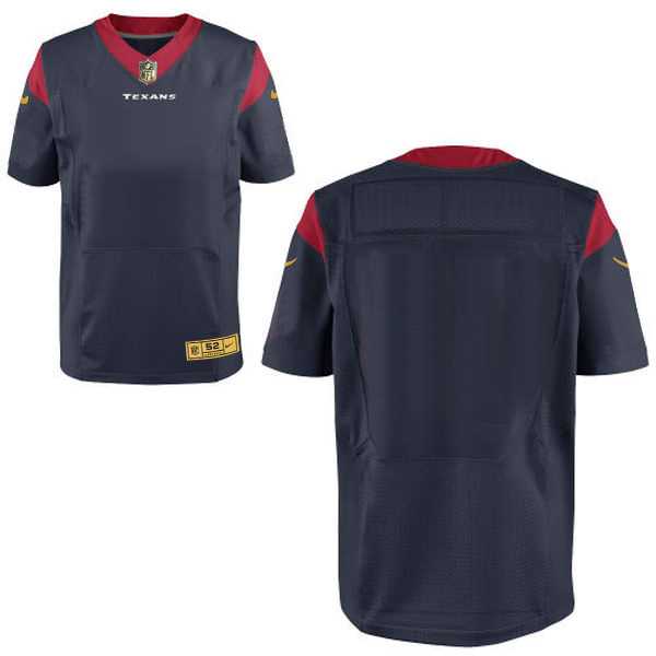 Customized Men's Nike Houston Texans Navy Gold Elite Stitched Jersey