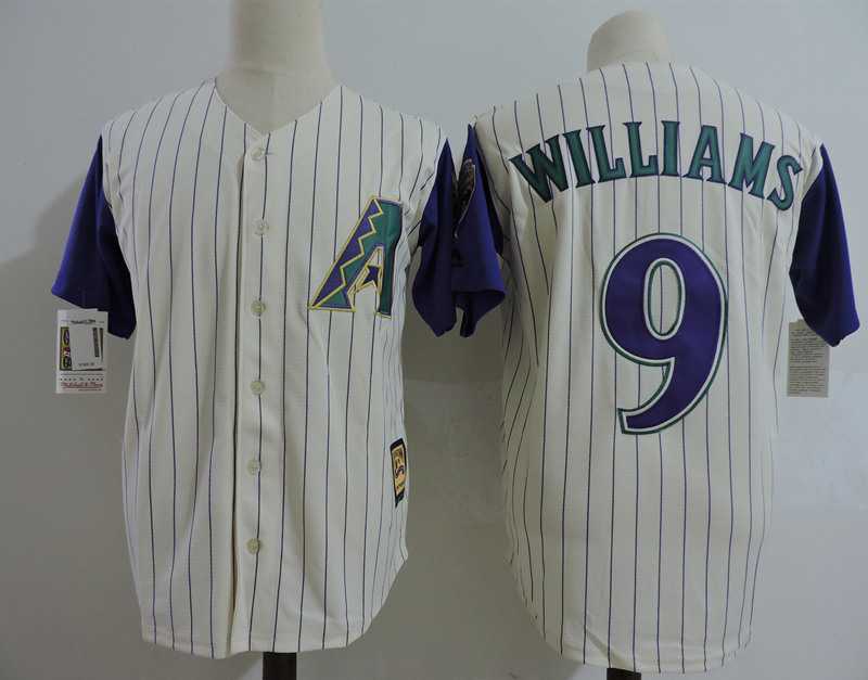 Arizona Diamondbacks #9 Williams Cream Mitchell And Ness Throwback Stitched Jersey
