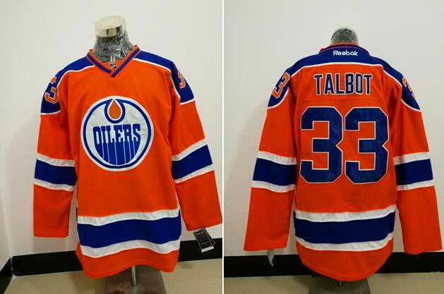 Edmonton Oilers #33 Cam Talbot Orange Premier Alternate Stitched Jersey