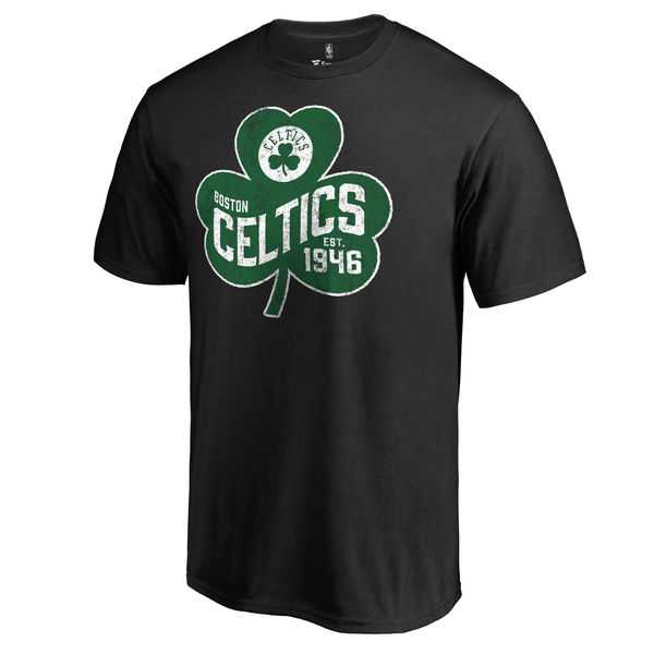 Men's Boston Celtics Fanatics Branded Black Big & Tall St. Patrick's Day Paddy's Pride T-Shirt FengYun